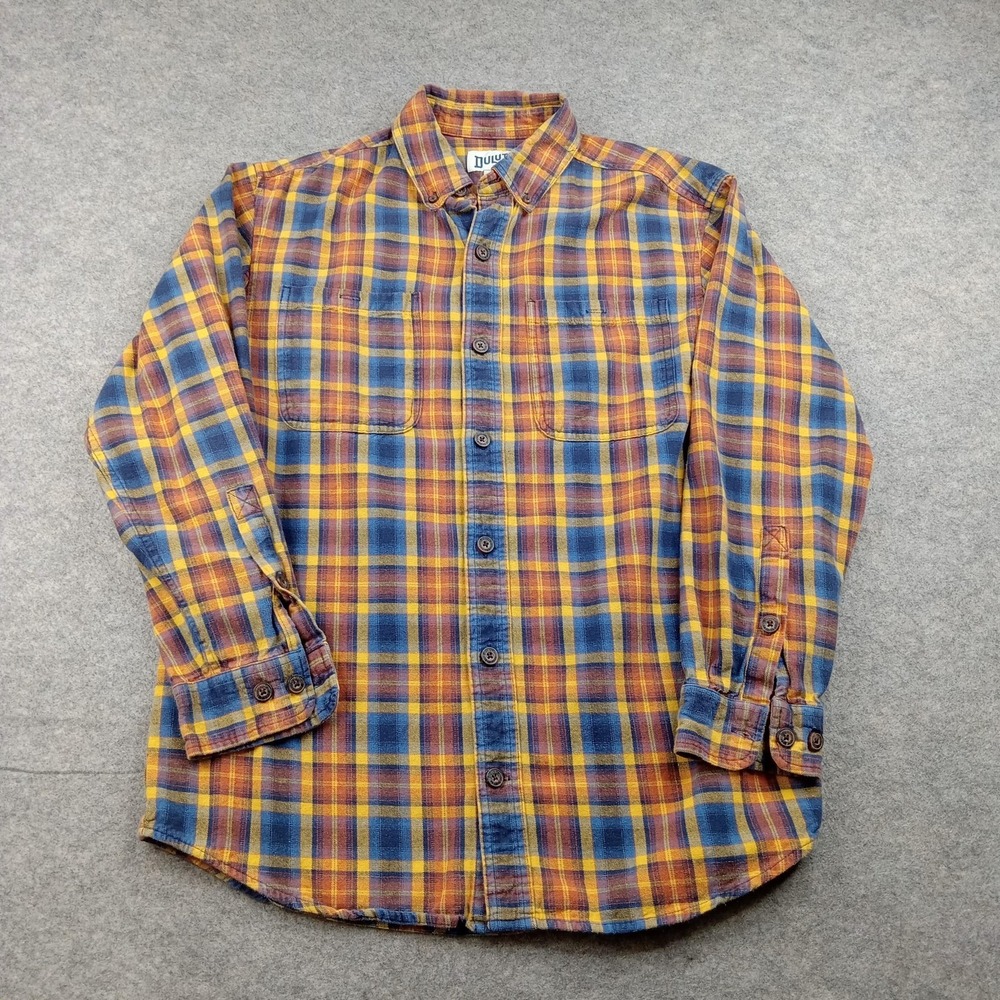 Duluth Trading Shirt Mens Medium Plaid Flannel Button Front Long Sleeve Casual